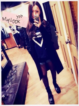 「ENVYM（アンビー）のアイテム（ダウンジャケット/コート）」を使った、mamiさん（レディース・154cm）の秋コーディネート