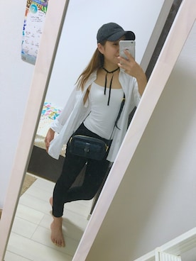 「FIG&VIPER（フィグアンドバイパー）のアイテム（キャップ）」を使った、Elie masukoさん（レディース・156cm）の夏コーディネート