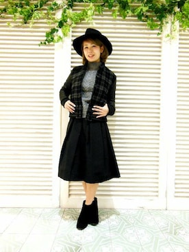 「モノトーンスタイル」｜「アイテム（スタジャン）」を使った、aditionalさん（レディース・165cm）の冬コーディネート