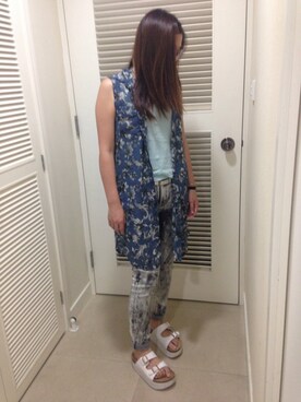 「MONKI（モンキ）のアイテム（その他アウター）」を使った、cathyさん（レディース・163cm）の夏コーディネート