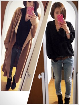 「SPIRALGIRL（スパイラルガール）のアイテム（その他アウター）」を使った、michiさん（レディース・153cm）の秋コーディネート