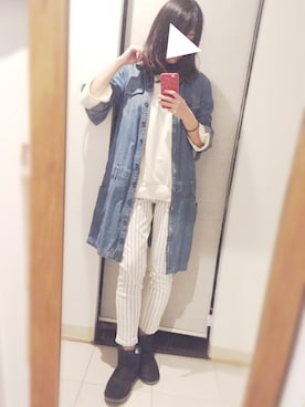 「TAKEO KIKUCHI（タケオキクチ）のアイテム（ジャケット/アウター）」を使った、cheapさん（レディース・154cm）の春コーディネート