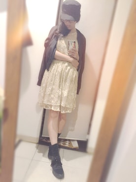 「ワークキャップ」｜「アイテム（ワンピース/ドレス）」を使った、cheapさん（レディース・154cm）の秋コーディネート
