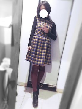 「ニーハイソックス」｜cheapさん（レディース・154cm）の秋コーディネート