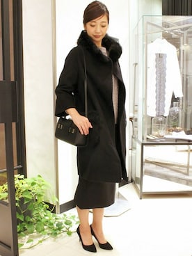 「FIGARO Paris（フィガロパリ）のアイテム（ジャケット/アウター）」を使った、東京店スタッフさん（レディース・165cm）の秋コーディネート
