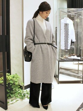 「FIGARO Paris（フィガロパリ）のアイテム（ジャケット/アウター）」を使った、東京店スタッフさん（レディース・165cm）の秋コーディネート