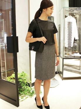 「FIGARO Paris（フィガロパリ）のアイテム」を使った、東京店スタッフさん（レディース・165cm）の秋コーディネート