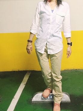 「ESPRIT（エスプリ）のアイテム（パンツ）」を使った、米多粒さん（レディース・160cm）の夏コーディネート