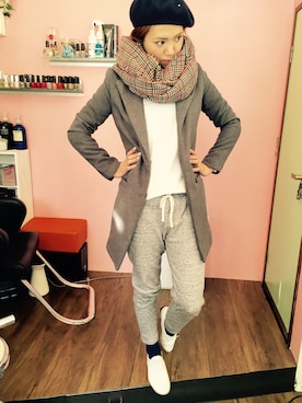 「スヌード」｜MINAKOさん（レディース・160cm）の冬コーディネート