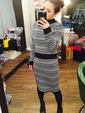 「アイテム（レッグウェア、グリーン系）」を使った、MINAKOさん（レディース・160cm）の冬コーディネート