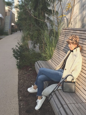 「アイテム（キャスケット）」を使った、MINAKOさん（レディース・160cm）の冬コーディネート