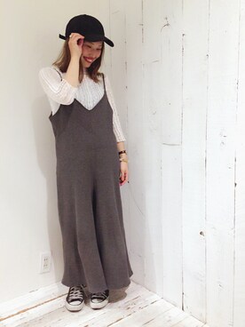 「Omekashi（オメカシ）のアイテム（オールインワン・サロペット）」を使った、horiさん（レディース・153cm）の春コーディネート