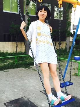 「アイテム（アナログ腕時計、ピンク系）」を使った、ukiさん（レディース・159cm）の春コーディネート