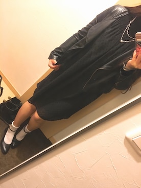 「ドレスアップ」｜「アイテム（ライダースジャケット）」を使った、seriさん（レディース・161cm）の冬コーディネート