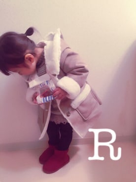 「kids」｜「アイテム（ムートンコート）」を使った、＊RSさん（キッズ・90cm）の冬コーディネート