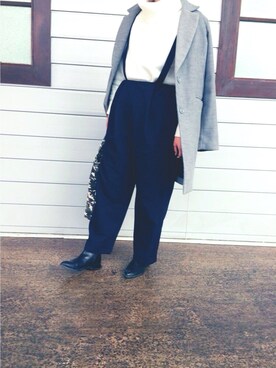 「one way（ワンウェイ）のアイテム（シューズ）」を使った、ソノベさん（レディース・158cm）の冬コーディネート