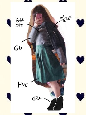 「アイテム（ブーティ）」を使った、おかのさん（レディース・158cm・10代）の秋コーディネート
