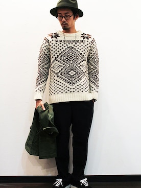 「ウールパンツ」｜「アイテム（ジャケット/アウター）」を使った、nakajiさん（メンズ・168cm）の冬コーディネート