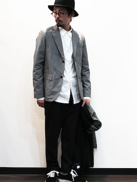 「NECESSARY or UNNECESSARY（ネセサリーオアアンネセサリー）のアイテム（テーラードジャケット）」を使った、nakajiさん（メンズ・168cm）の冬コーディネート