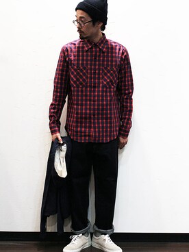 「NECESSARY or UNNECESSARY（ネセサリーオアアンネセサリー）のアイテム（その他アウター）」を使った、nakajiさん（メンズ・168cm）の冬コーディネート