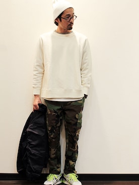 「INFIELDER DESIGN（インフィールダーデザイン）のアイテム（ニットキャップ/ビーニー）」を使った、nakajiさん（メンズ・168cm）の冬コーディネート