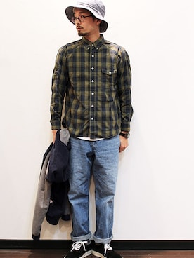 「melple（メイプル）のアイテム」を使った、nakajiさん（メンズ・168cm）の春コーディネート