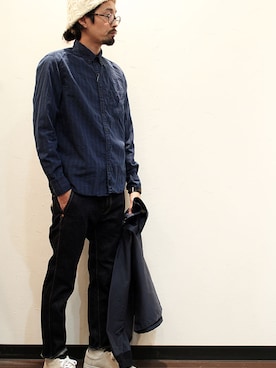 「アイテム（ニットキャップ/ビーニー）」を使った、nakajiさん（メンズ・168cm）の春コーディネート