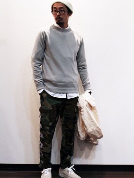 「NECESSARY or UNNECESSARY（ネセサリーオアアンネセサリー）のアイテム（その他アウター）」を使った、nakajiさん（メンズ・168cm）の春コーディネート