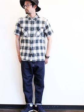 「blueover（ブルーオーバー）のアイテム」を使った、nakajiさん（メンズ・168cm）の夏コーディネート