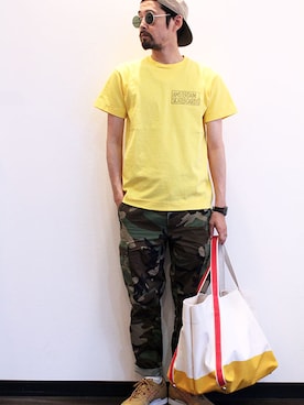 「INFIELDER DESIGN（インフィールダーデザイン）のアイテム（キャップ）」を使った、nakajiさん（メンズ・168cm）の夏コーディネート