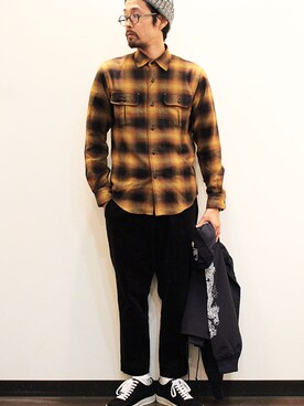 「INFIELDER DESIGN（インフィールダーデザイン）のアイテム（ニットキャップ/ビーニー）」を使った、nakajiさん（メンズ・168cm）の秋コーディネート