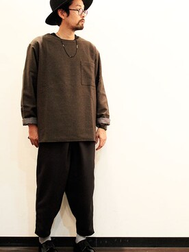 「ink（インク）のアイテム（帽子）」を使った、nakajiさん（メンズ・168cm）の秋コーディネート