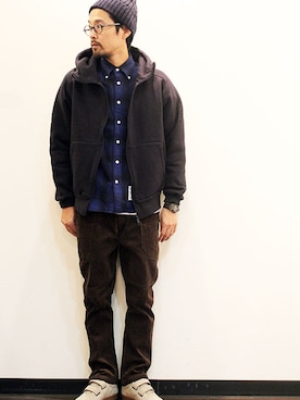 「INFIELDER DESIGN（インフィールダーデザイン）のアイテム（ニットキャップ/ビーニー）」を使った、nakajiさん（メンズ・168cm）の秋コーディネート