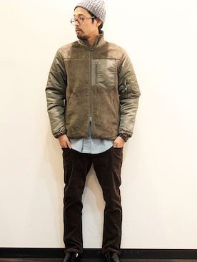「INFIELDER DESIGN（インフィールダーデザイン）のアイテム（ニットキャップ/ビーニー）」を使った、nakajiさん（メンズ・168cm）の秋コーディネート