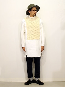 「ink（インク）のアイテム（帽子）」を使った、nakajiさん（メンズ・168cm）の秋コーディネート