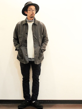 「ink（インク）のアイテム（パンツ）」を使った、nakajiさん（メンズ・168cm）の秋コーディネート