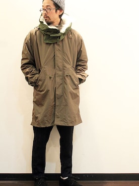 「ウールパンツ」｜「アイテム（帽子）」を使った、nakajiさん（メンズ・168cm）の冬コーディネート