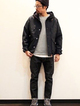 「ワッフル」｜「アイテム（スニーカー）」を使った、nakajiさん（メンズ・168cm）の冬コーディネート