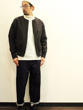 「NECESSARY or UNNECESSARY（ネセサリーオアアンネセサリー）のアイテム（ジャケット/アウター）」を使った、nakajiさん（メンズ・168cm）の冬コーディネート