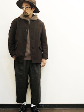 「ink（インク）のアイテム（帽子）」を使った、nakajiさん（メンズ・168cm）の秋コーディネート