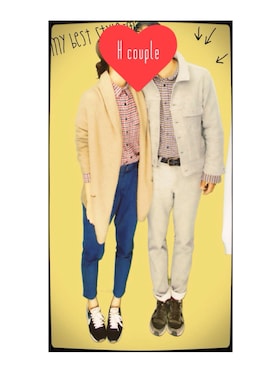 「カップル」｜「アイテム（その他アウター）」を使った、Nさん（レディース・166cm）の秋コーディネート