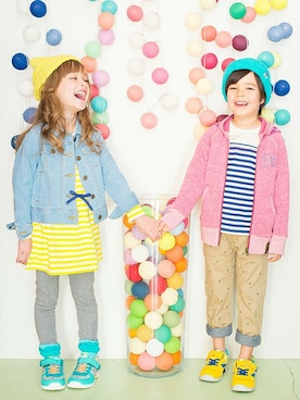 「アイテム（デニムジャケット）」を使った、BRANSHESさん（キッズ・110cm）の冬コーディネート