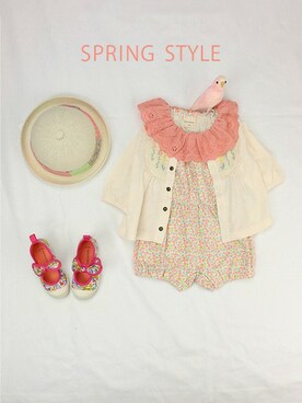 「アイテム（バレエシューズ）」を使った、BRANSHESさん（キッズ・110cm）の春コーディネート