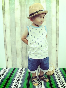 「アイテム（タンクトップ）」を使った、BRANSHESさん（キッズ・110cm）の夏コーディネート