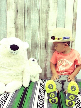 「アイテム（スラックス）」を使った、BRANSHESさん（キッズ・110cm）の夏コーディネート