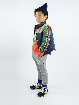 「アイテム（ベスト）」を使った、BRANSHESさん（キッズ・120cm）の秋コーディネート