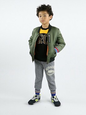 「RADCHAP（ラッドチャップ）のアイテム（MA-1）」を使った、BRANSHESさん（キッズ・120cm）の秋コーディネート