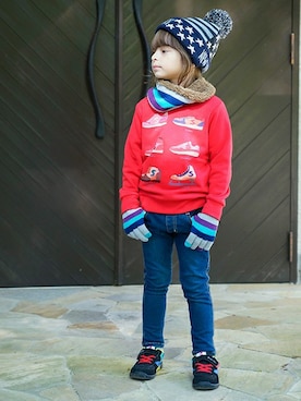 「skeegee（スキージー）のアイテム」を使った、BRANSHESさん（キッズ・110cm）の秋コーディネート