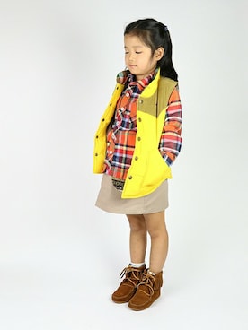 「アイテム（ベスト）」を使った、BRANSHESさん（キッズ・120cm）の秋コーディネート