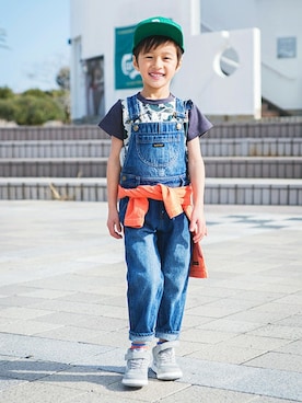 「迷彩」｜「アイテム（サロペット/オーバーオール）」を使った、BRANSHESさん（キッズ・111cm）の春コーディネート